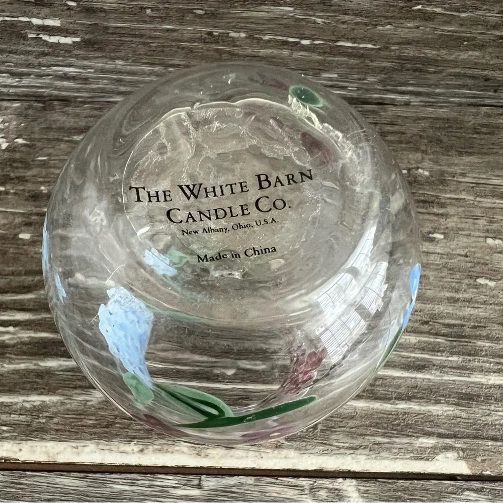The White Barn Candle Co. Miniature Hand-Painted Floral Vase Glass Candle Holder